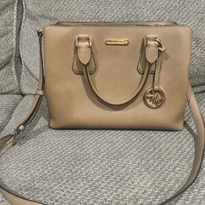 Michael Kors Beige Leather Satchel USED